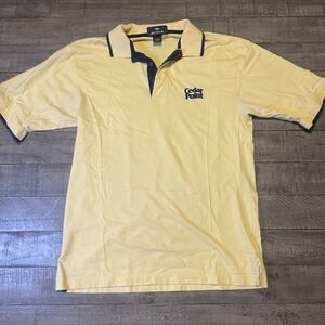 Vintage Cedar Point Racing Men's Short Sleeve Polo Shirt Embroidered S Yellow
